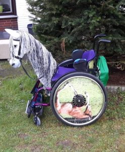 Pferdekopf für Rollstuhl Realistische Silhouette